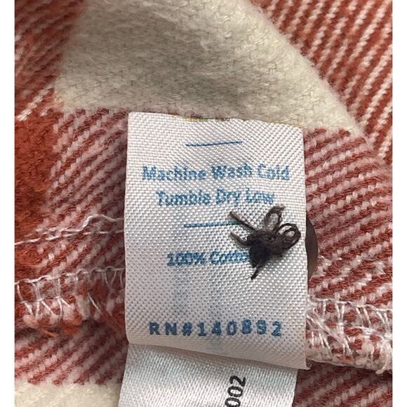 Marine Layer Rust + Cream Cotton Flannel Shirt Jacket S - Picture 9 of 11